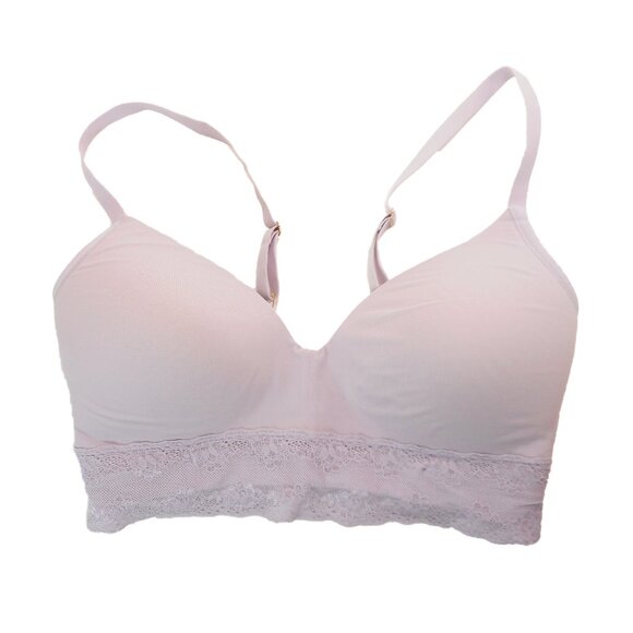 Natori Bliss Perfection Soft Cup Bra Size 32DD 723154 Lilac Purple Lace Trim - Picture 1 of 6